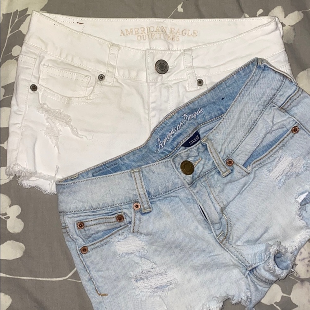 BUNDLE- American Eagle white and blue denim Shorts